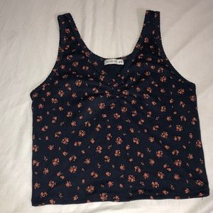 Cute flower print crop top